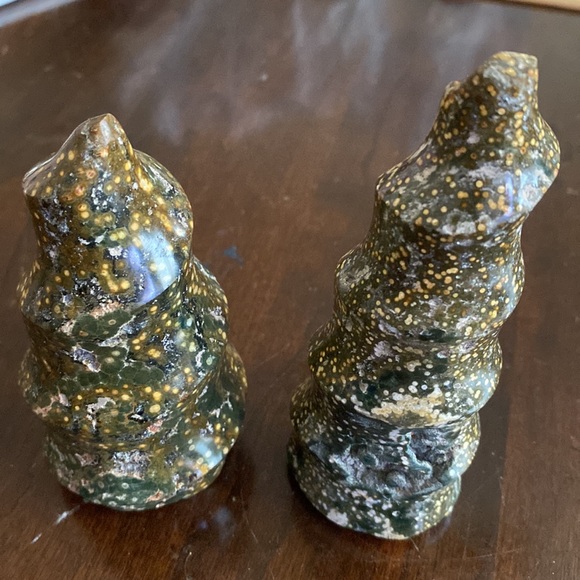 🔥OCEAN JASPER PAIR🔥. Old stock/ early OJ. 5” & 4.25” tall x 1.5” wide. PRETTY - Picture 17 of 17